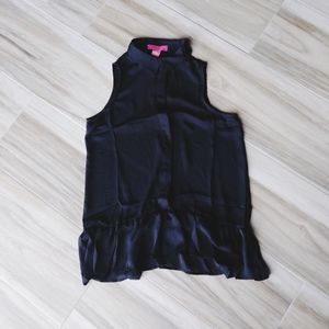 NWT Sz Small Catherine Malandrino Black Blouse Top